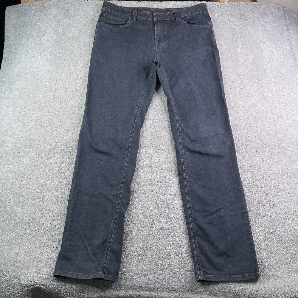 Prana Jeans Mens 38x36 Grey Bridger Slim Fit Stretch Organic Cotton Denim